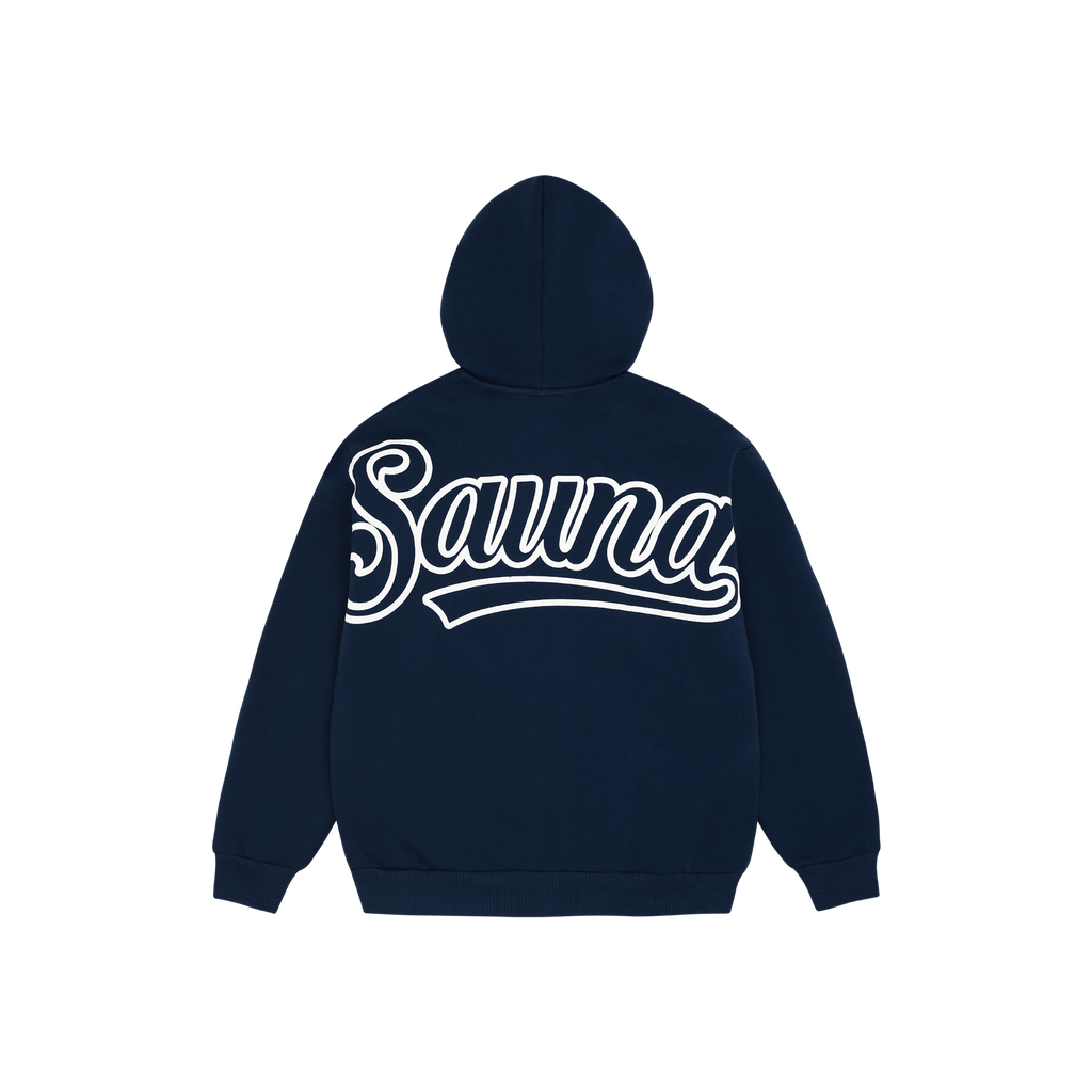 Logo Puff Print Zip-Up Hoodie [NAVY]