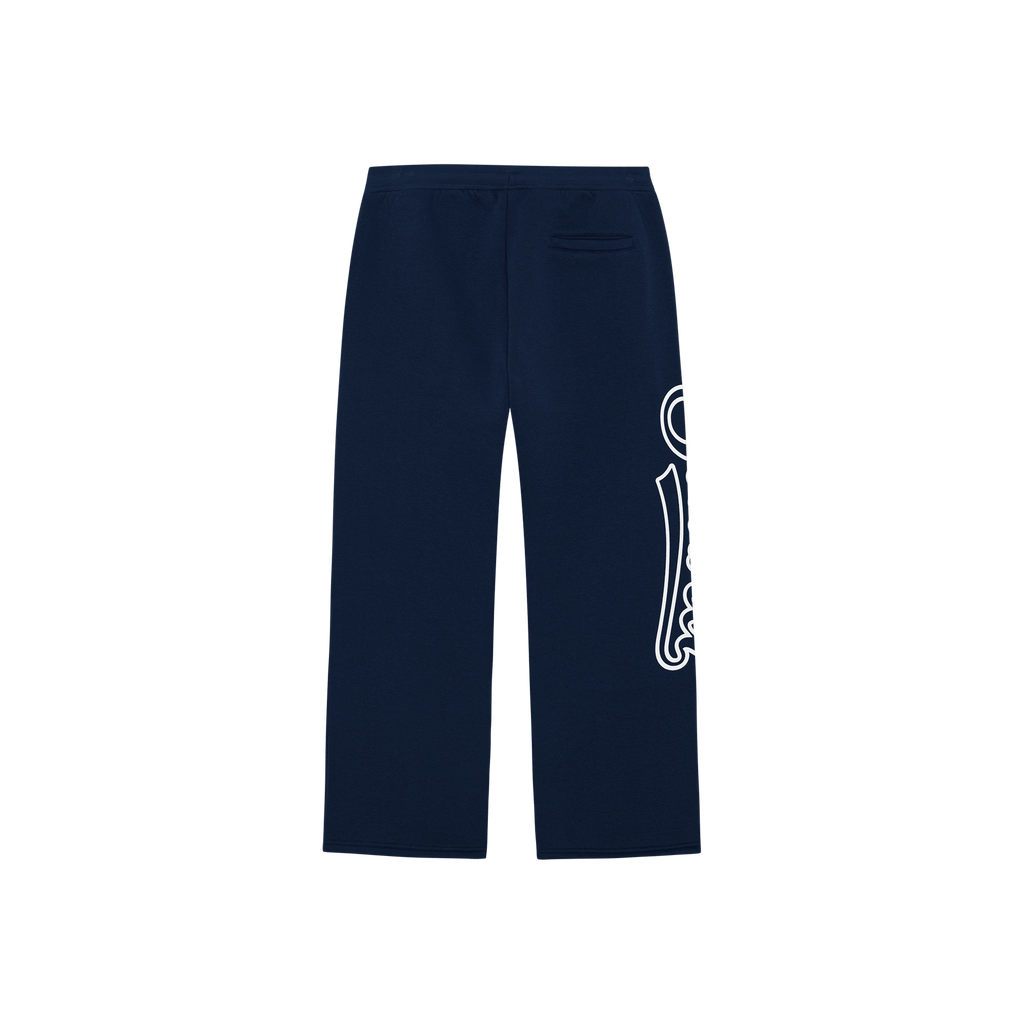 Logo Puff Print Zip-Up Sweatpants [NAVY]