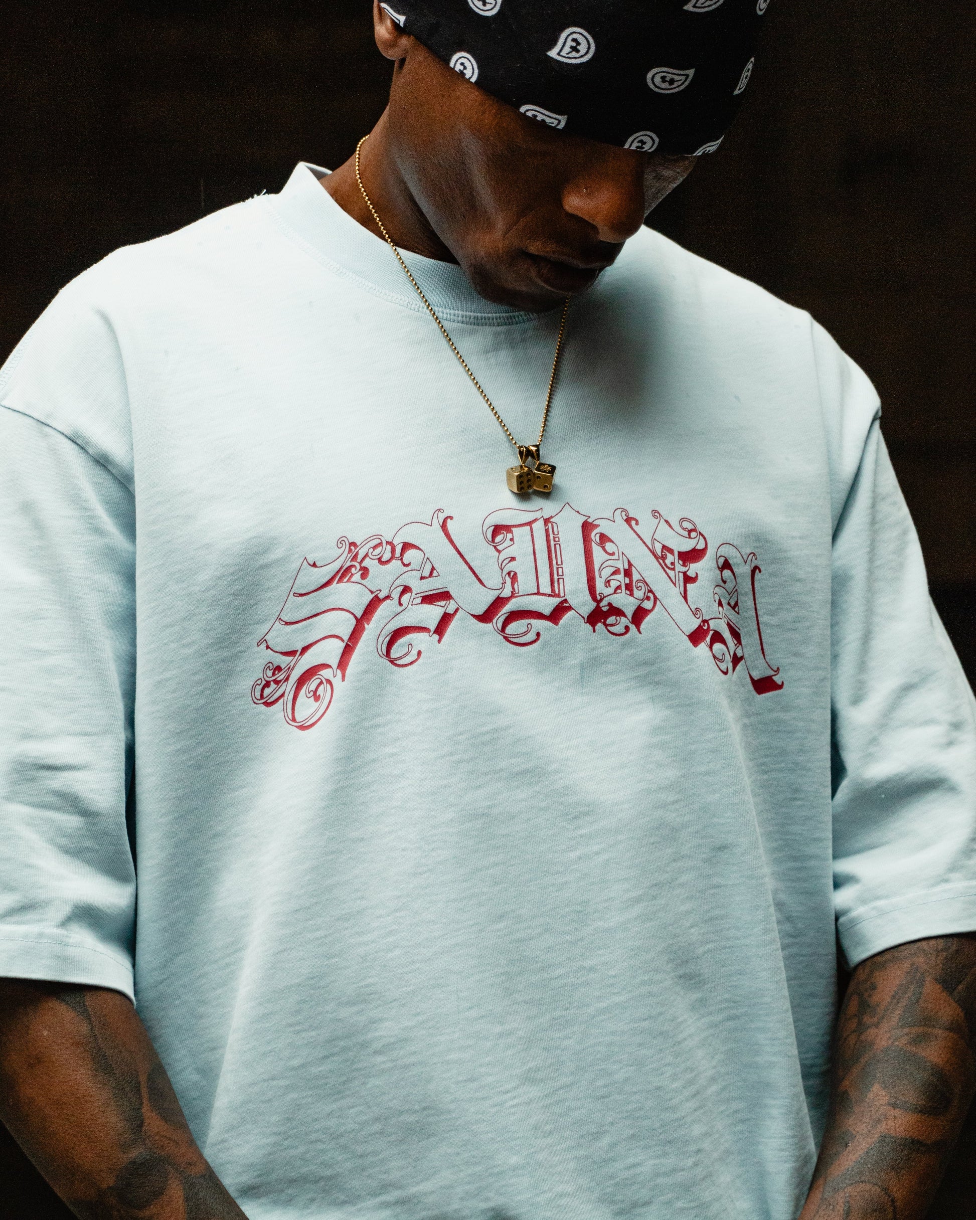 Washed Gothic Tee [Light Blue]