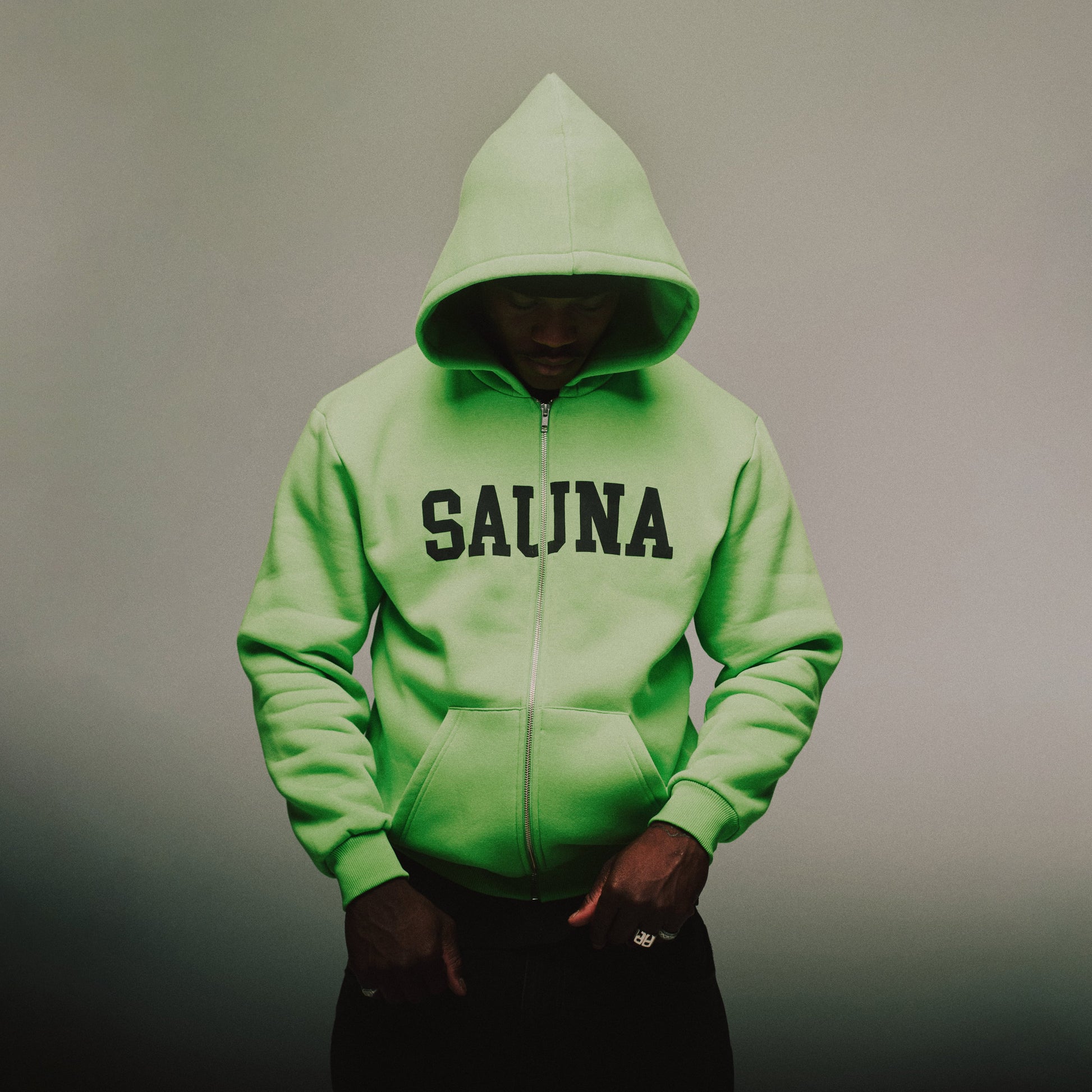 College Zip-Hoodie [Lime Green]