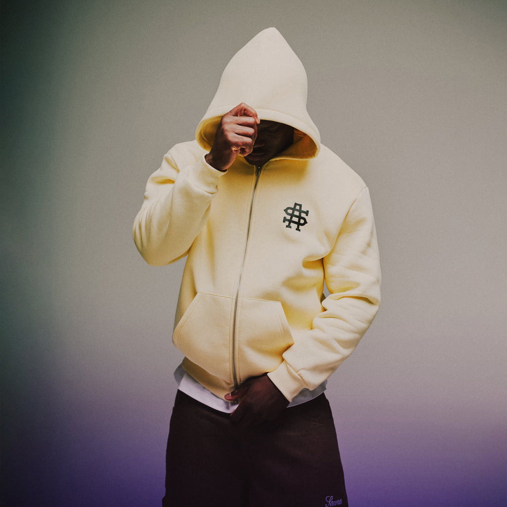 SA Mini Logo Zip-Up Hoodie [Butter]