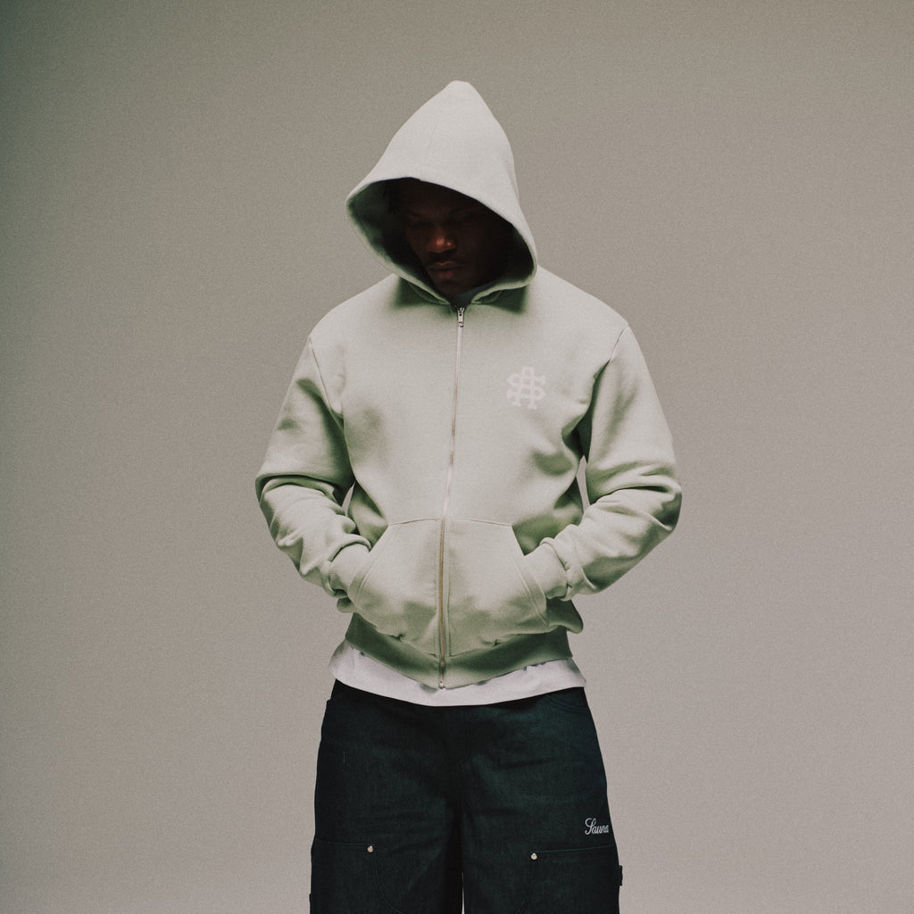 SA Mini Logo Zip-Up Hoodie [Khaki]