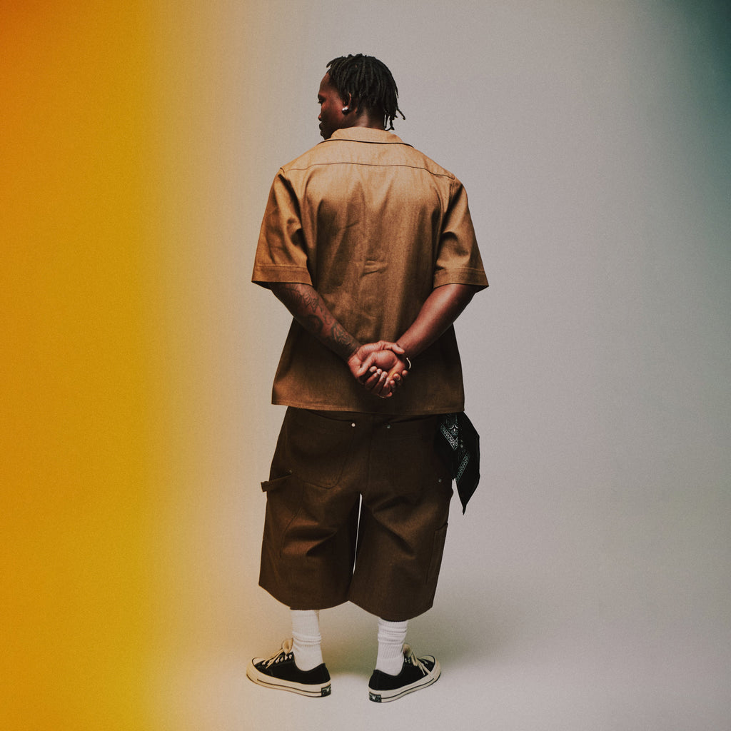 Denim Workwear Shorts [Brown]