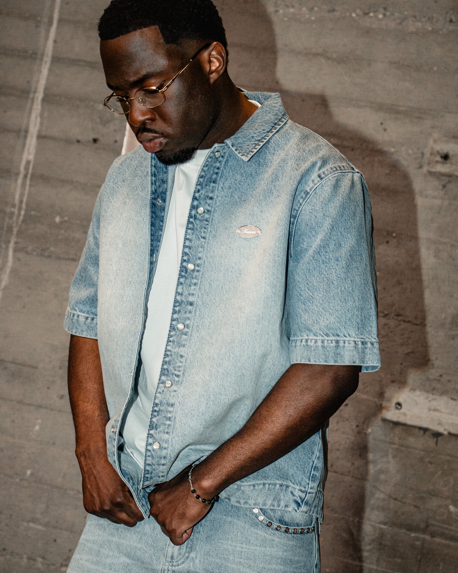 Denim S/S Shirt [Light Blue]