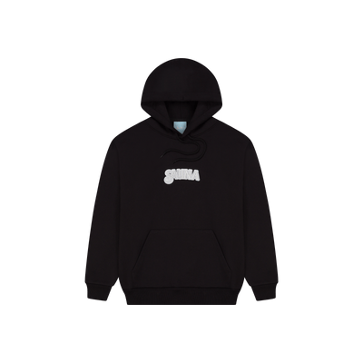 White Logo Hoodie [Black]