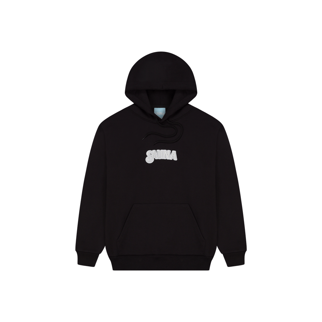 White Logo Hoodie [Black]