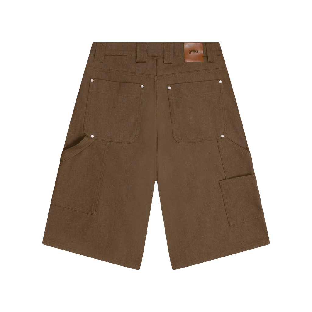 Denim Workwear Shorts [Brown]