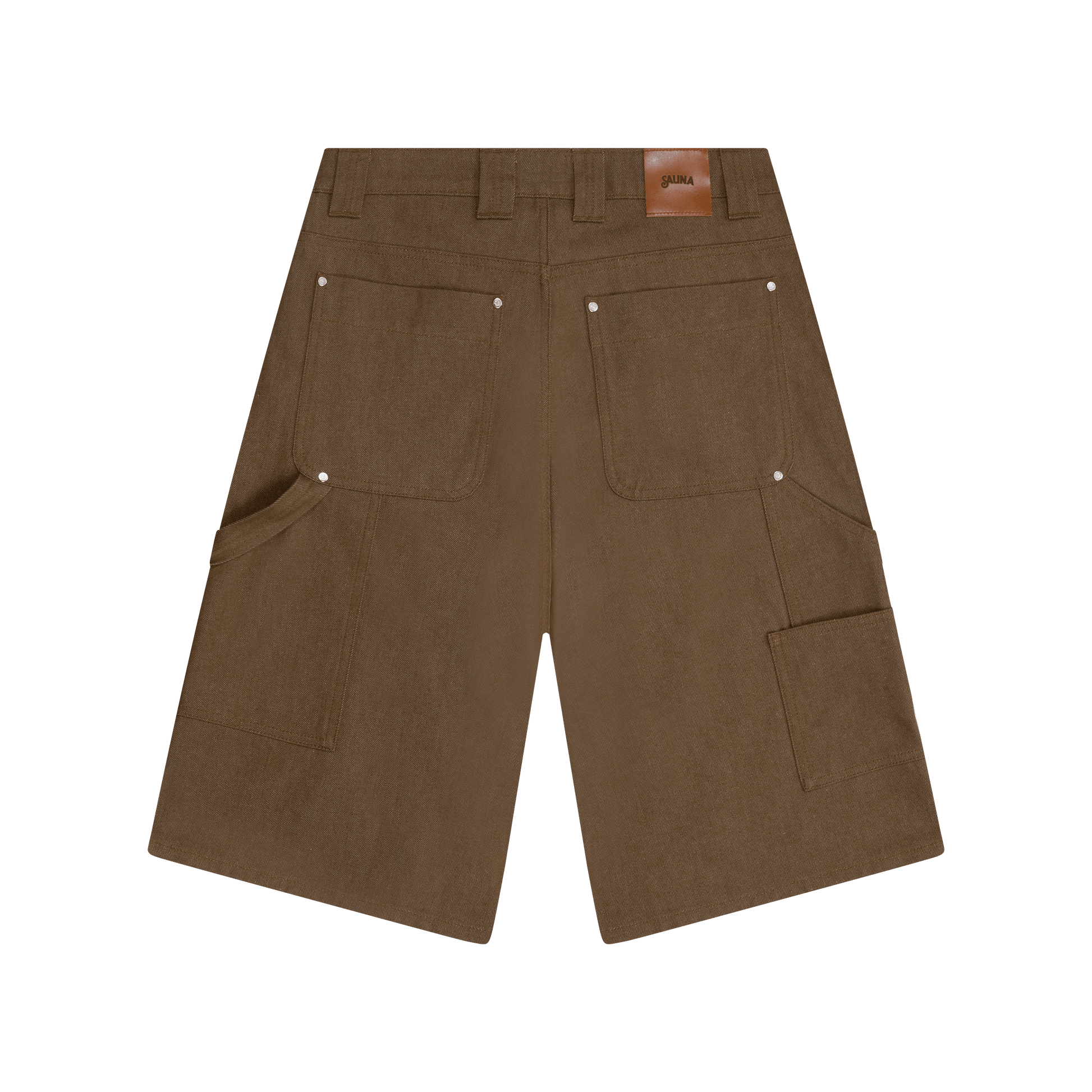Denim Workwear Shorts [Brown]