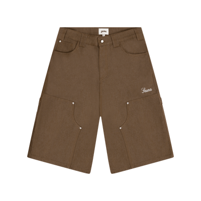 Denim Workwear Shorts [Brown]