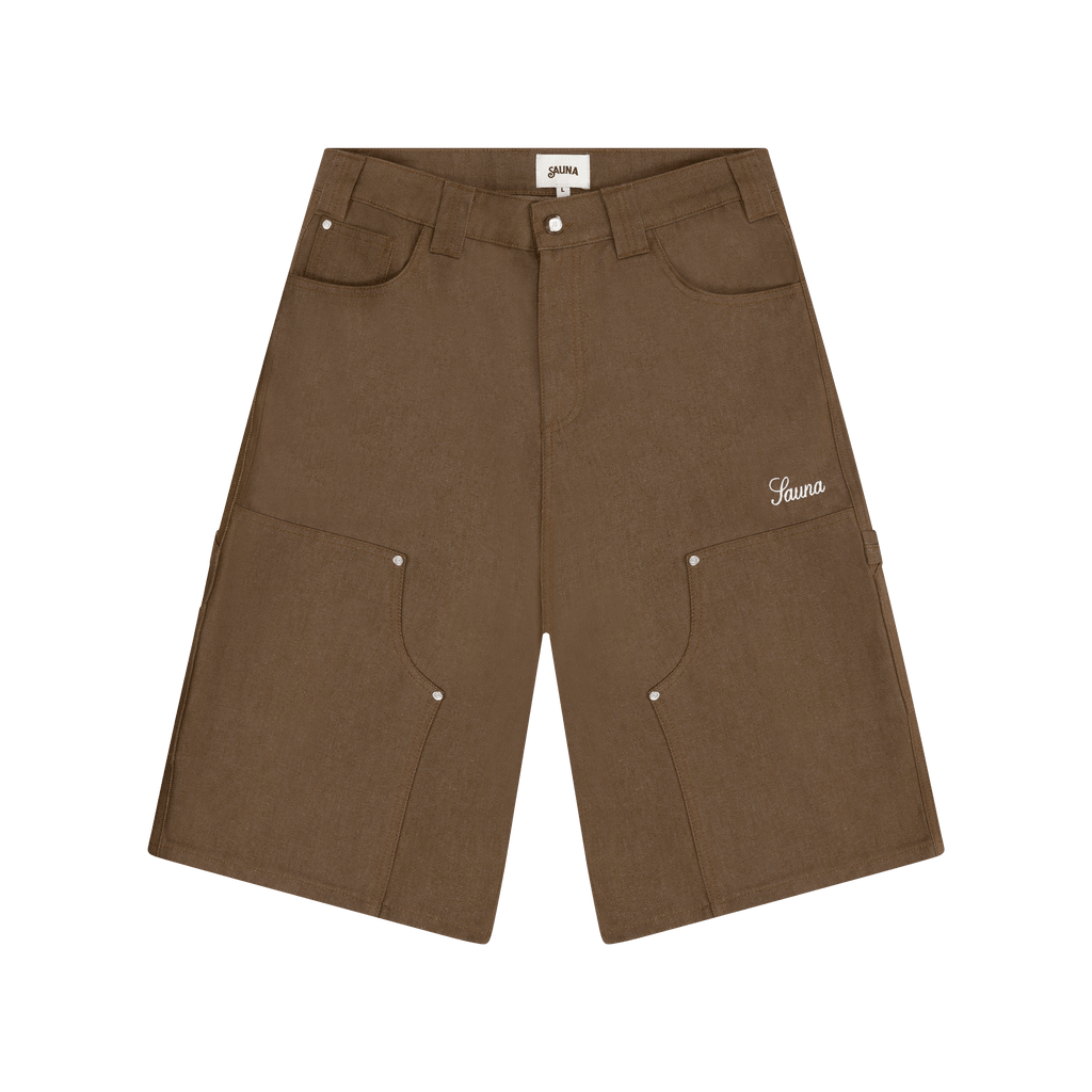 Denim Workwear Shorts [Brown]