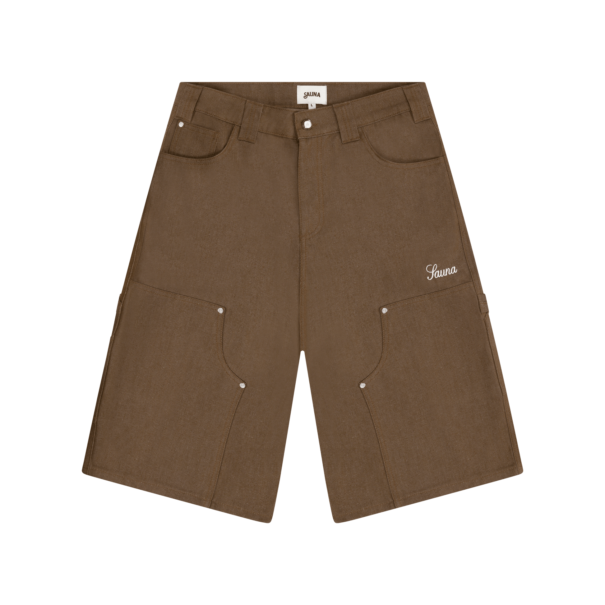Denim Workwear Shorts [Brown]