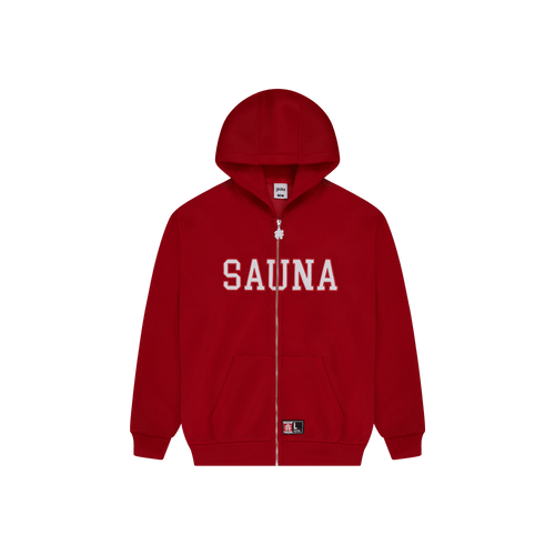 Mesh Zip-Up Hoodie [Red]