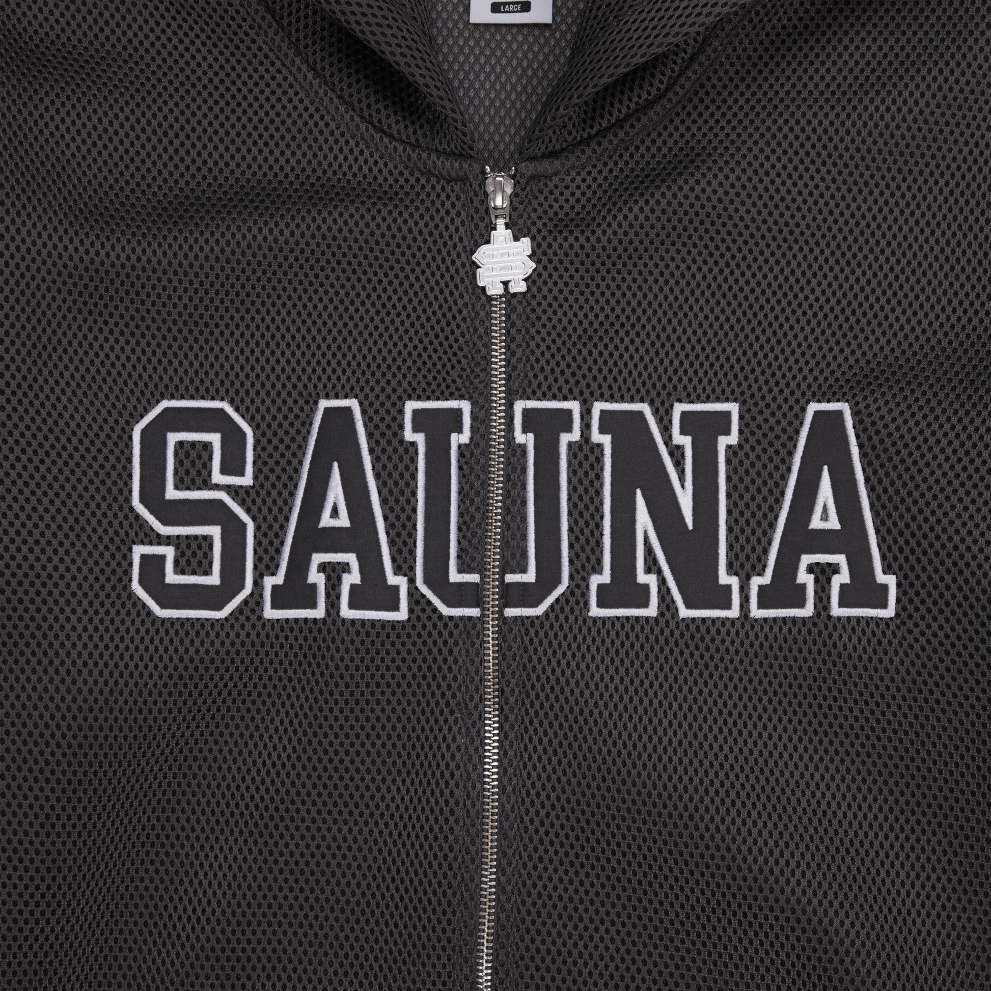 Mesh Zip-Up Hoodie [Grey]