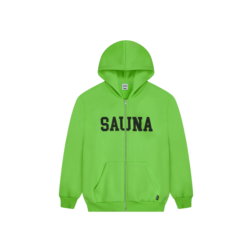 College Zip-Hoodie [Lime Green]