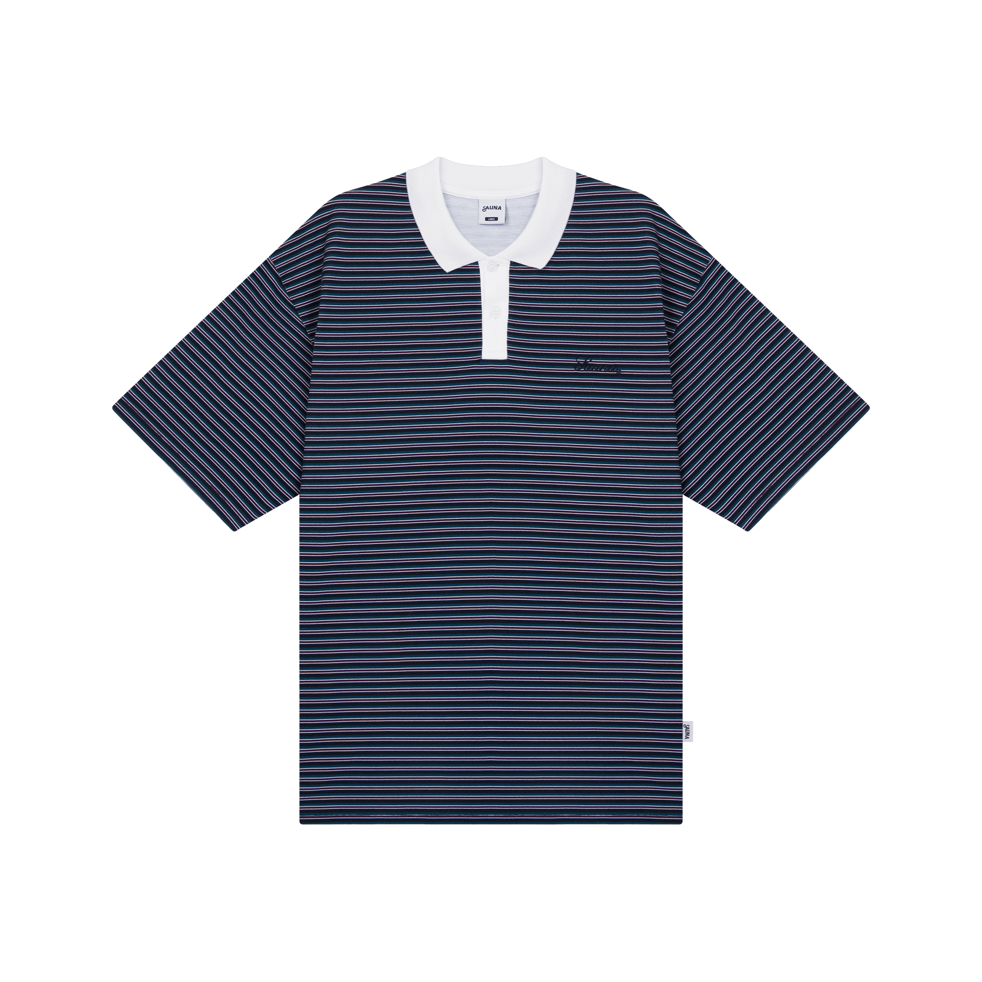 Retro Polo Shirt [Striped Blue]