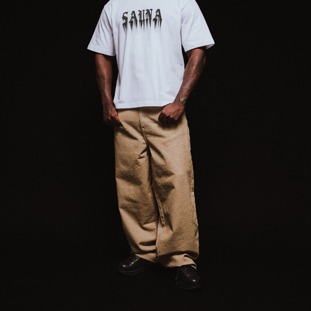 Cotton Baggy Jeans [Beige]