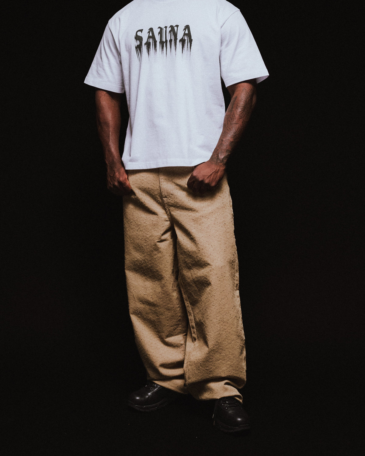 Cotton Baggy Jeans [Beige]