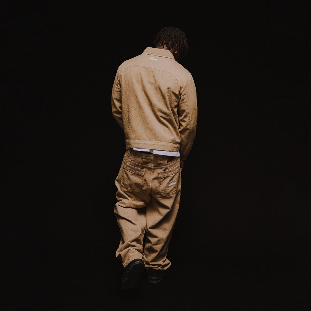 Cotton Baggy Jeans [Beige]