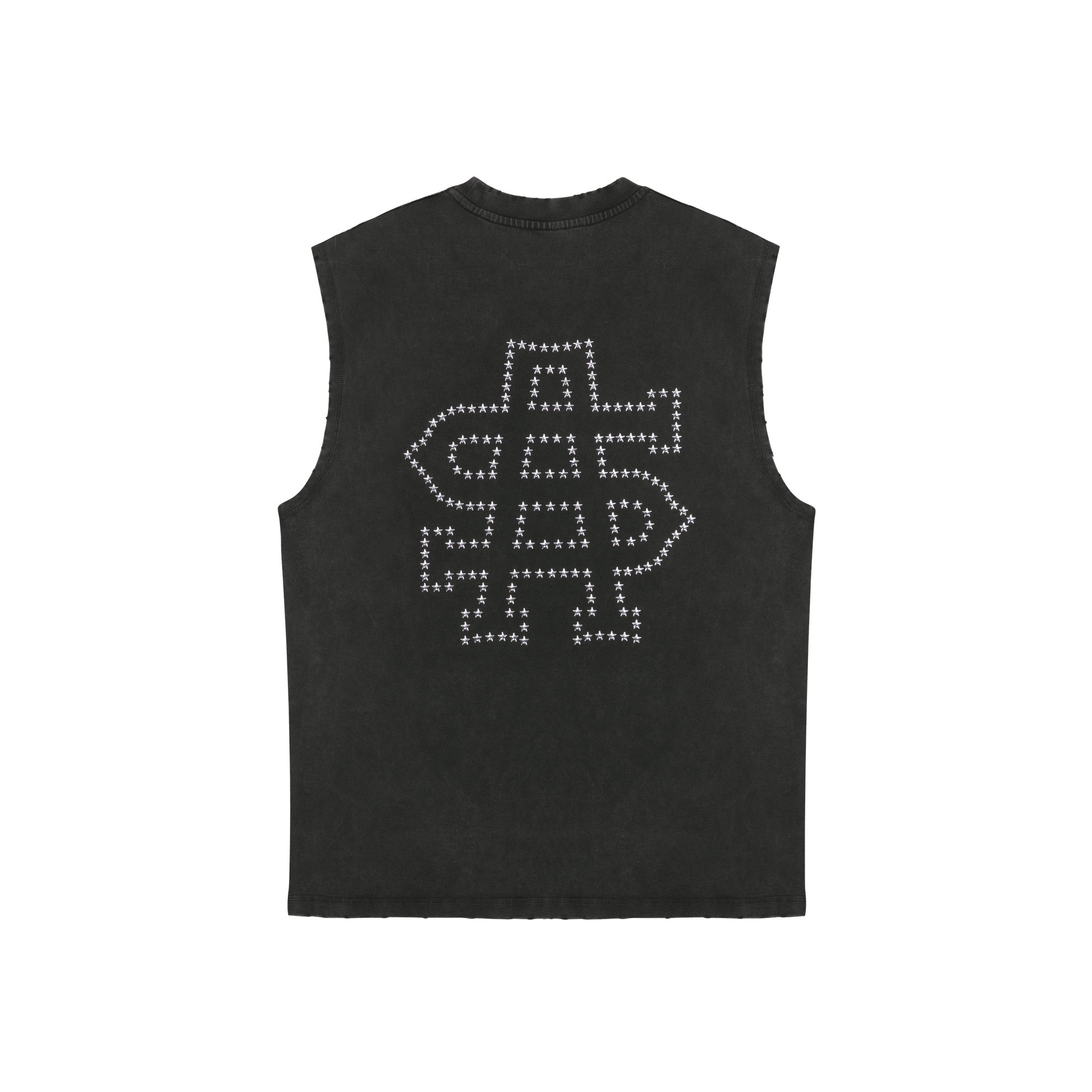 Sleeve Less Star Tee [Washed Black]