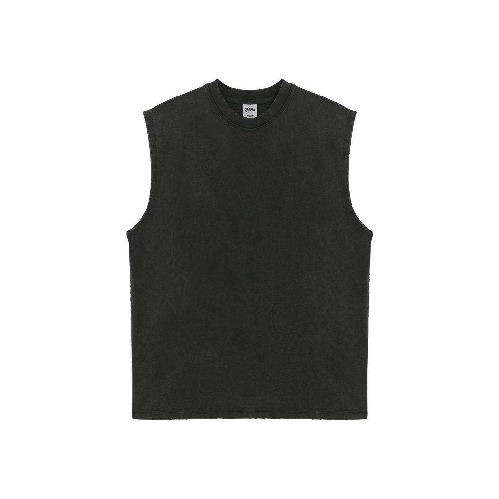 Sleeve Less Star Tee [Washed Black]