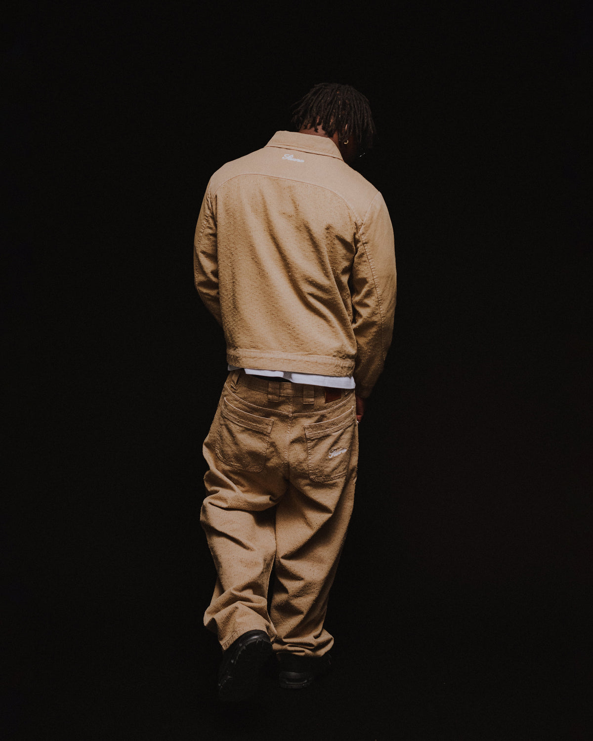 Cotton Baggy Jeans [Beige]