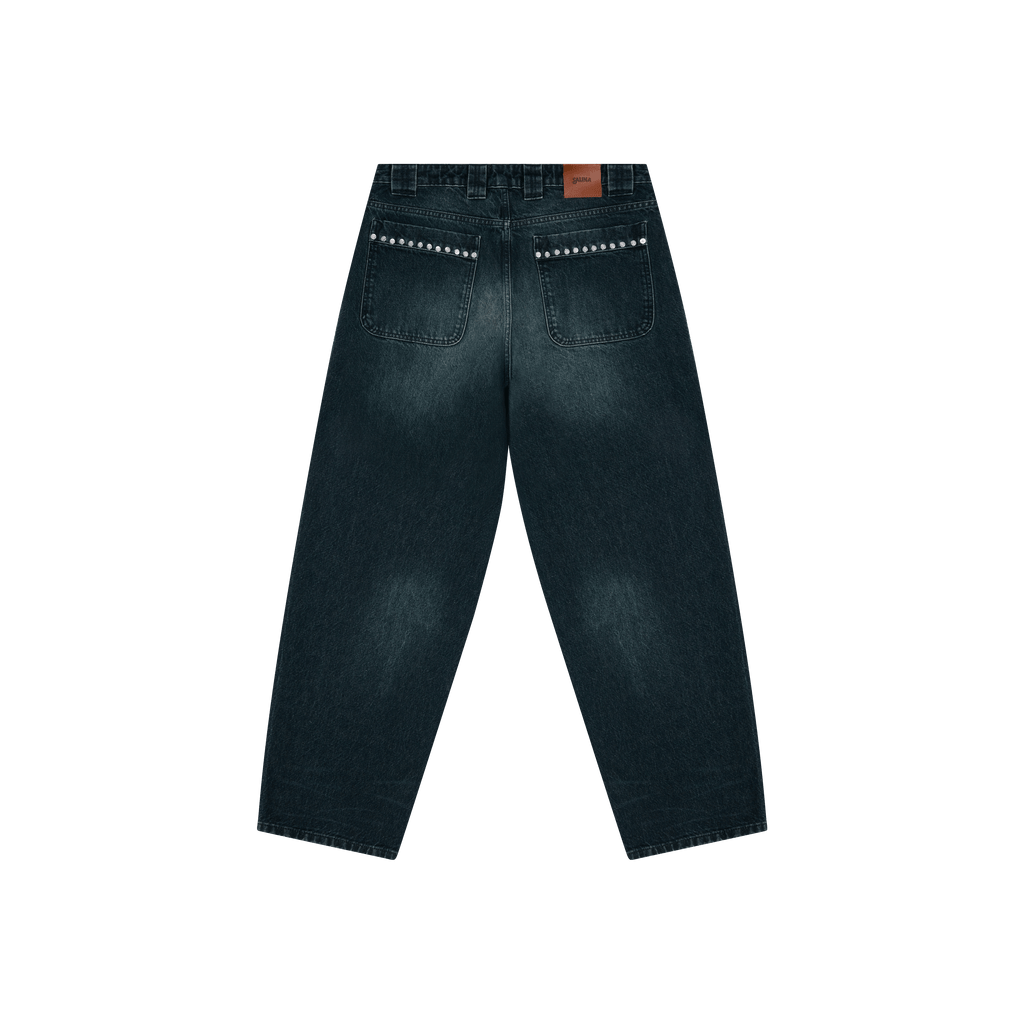 Denim Vintage Washed Baggy Jeans [Blue]