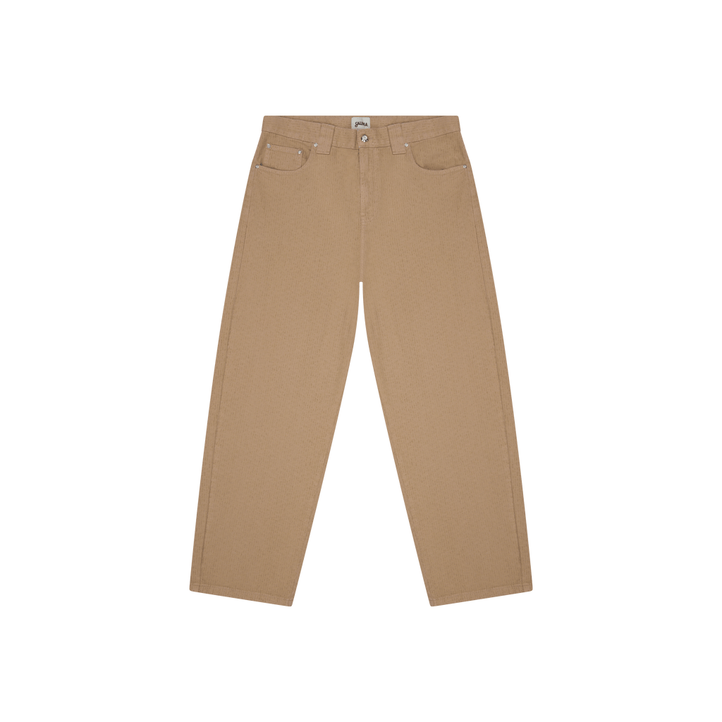 Cotton Baggy Jeans [Beige]