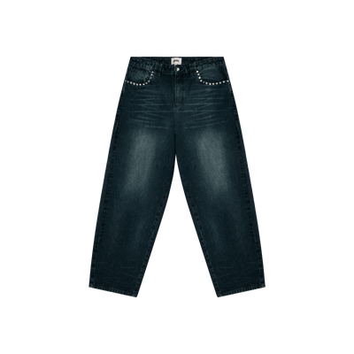 Denim Vintage Washed Baggy Jeans [Blue]