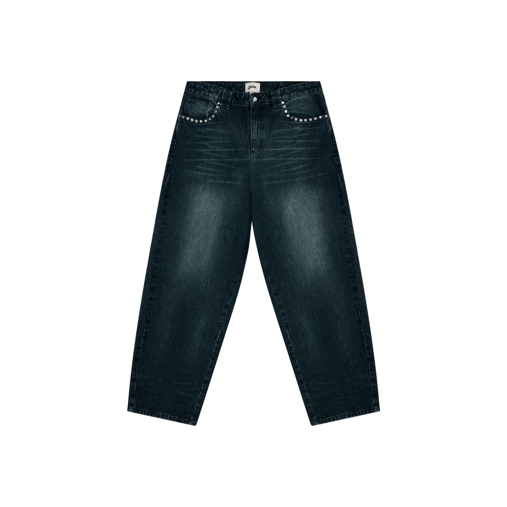 Denim Vintage Washed Baggy Jeans [Blue]