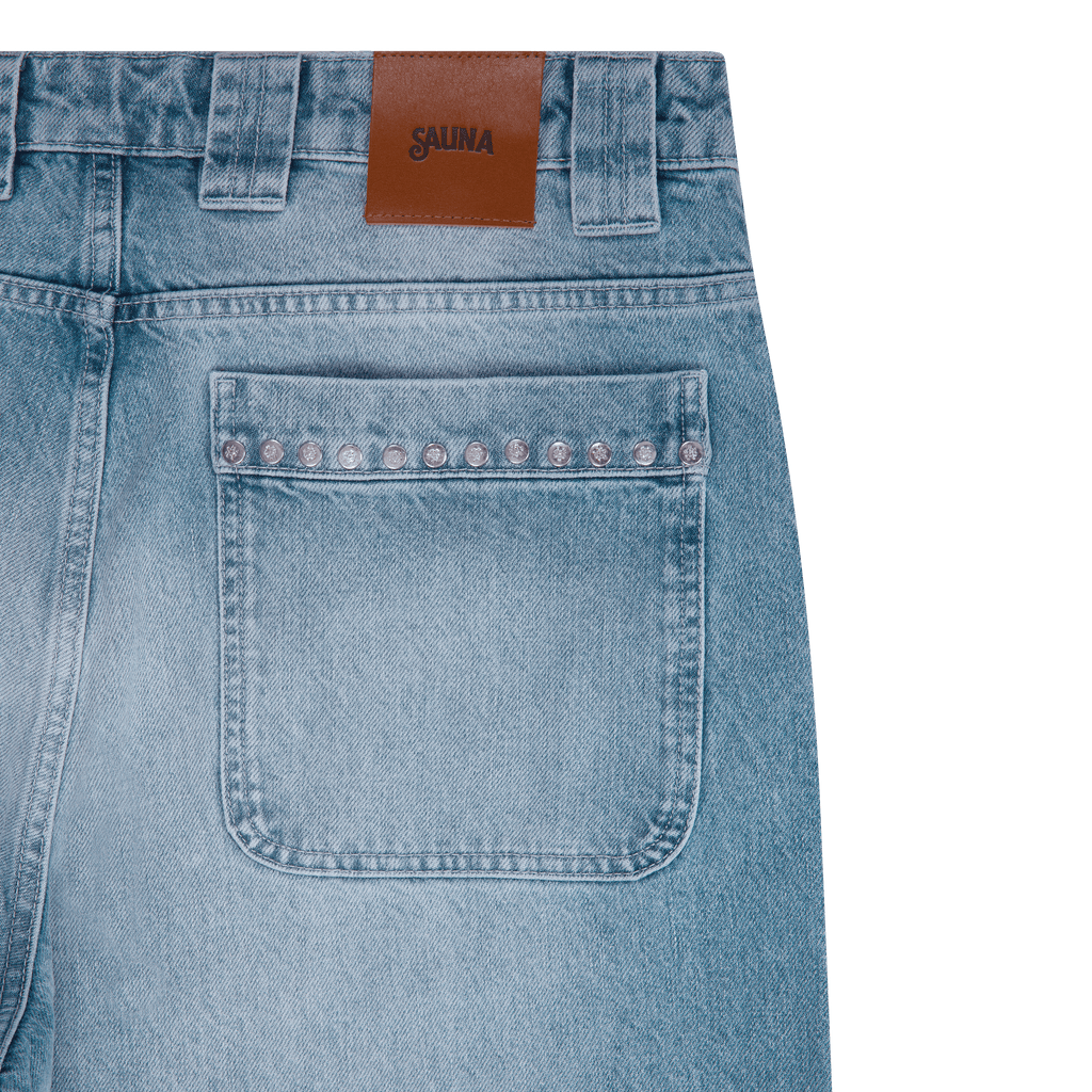 Denim Vintage Washed Baggy Jeans [Light Blue]