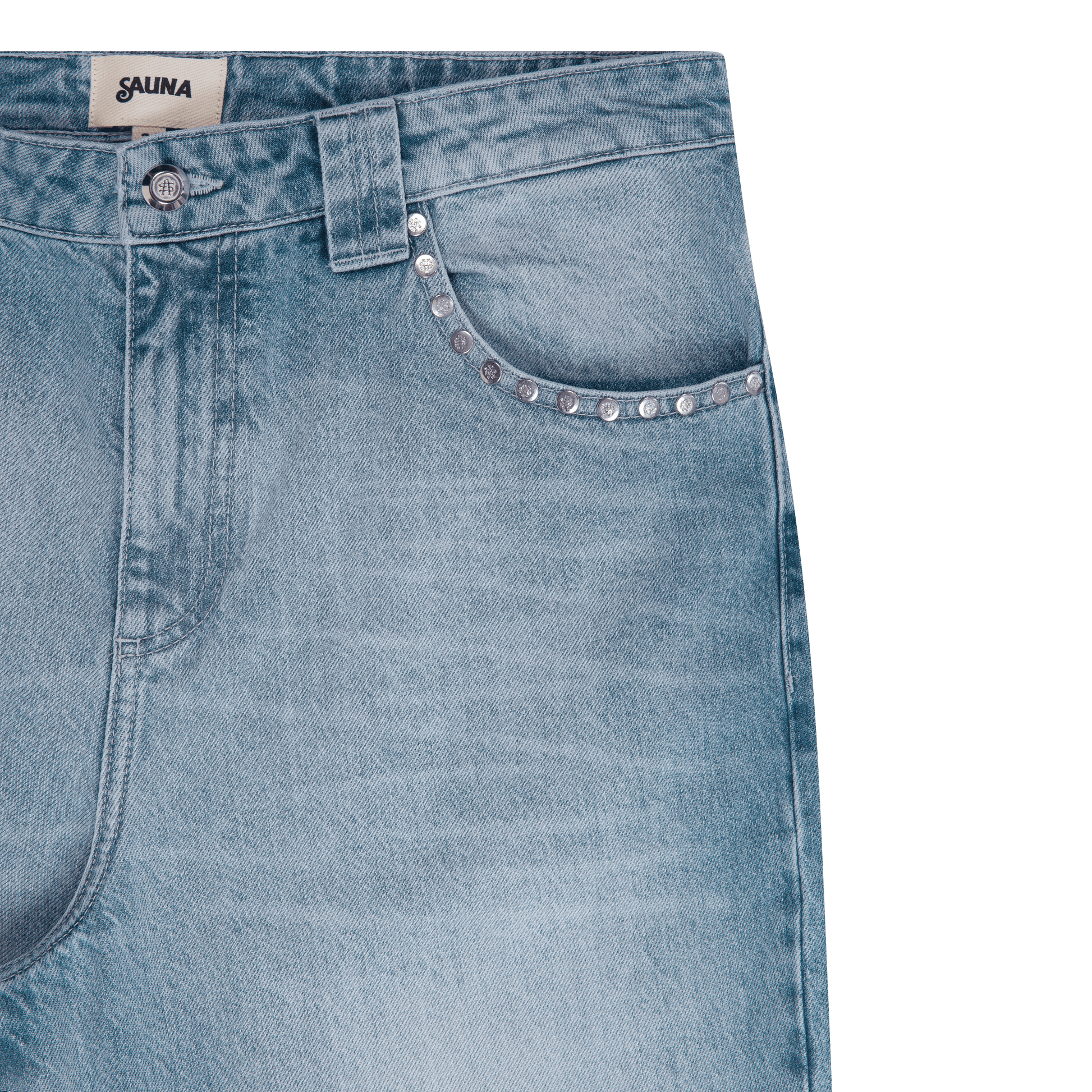 Denim Vintage Washed Baggy Jeans [Light Blue]