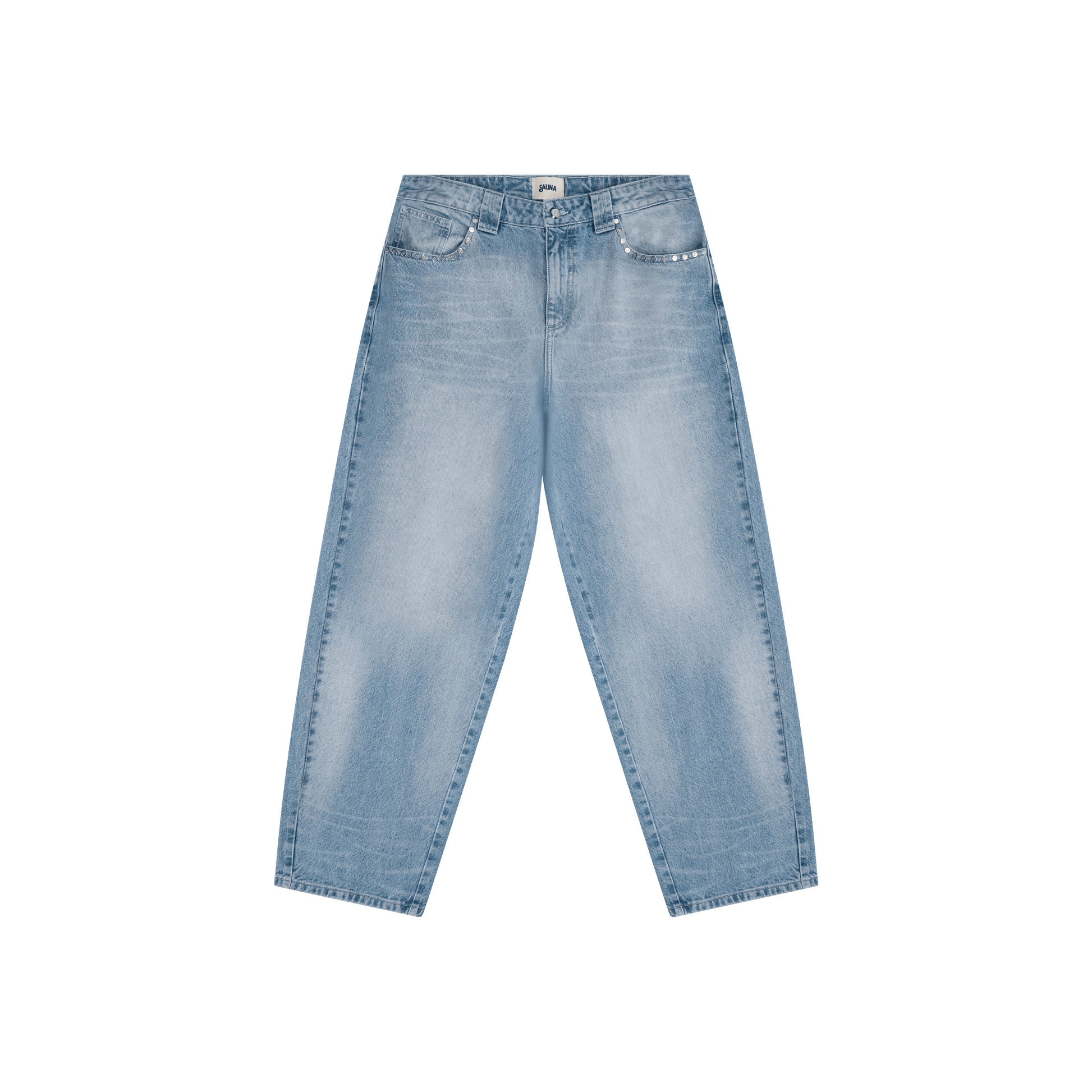 Denim Vintage Washed Baggy Jeans [Light Blue]