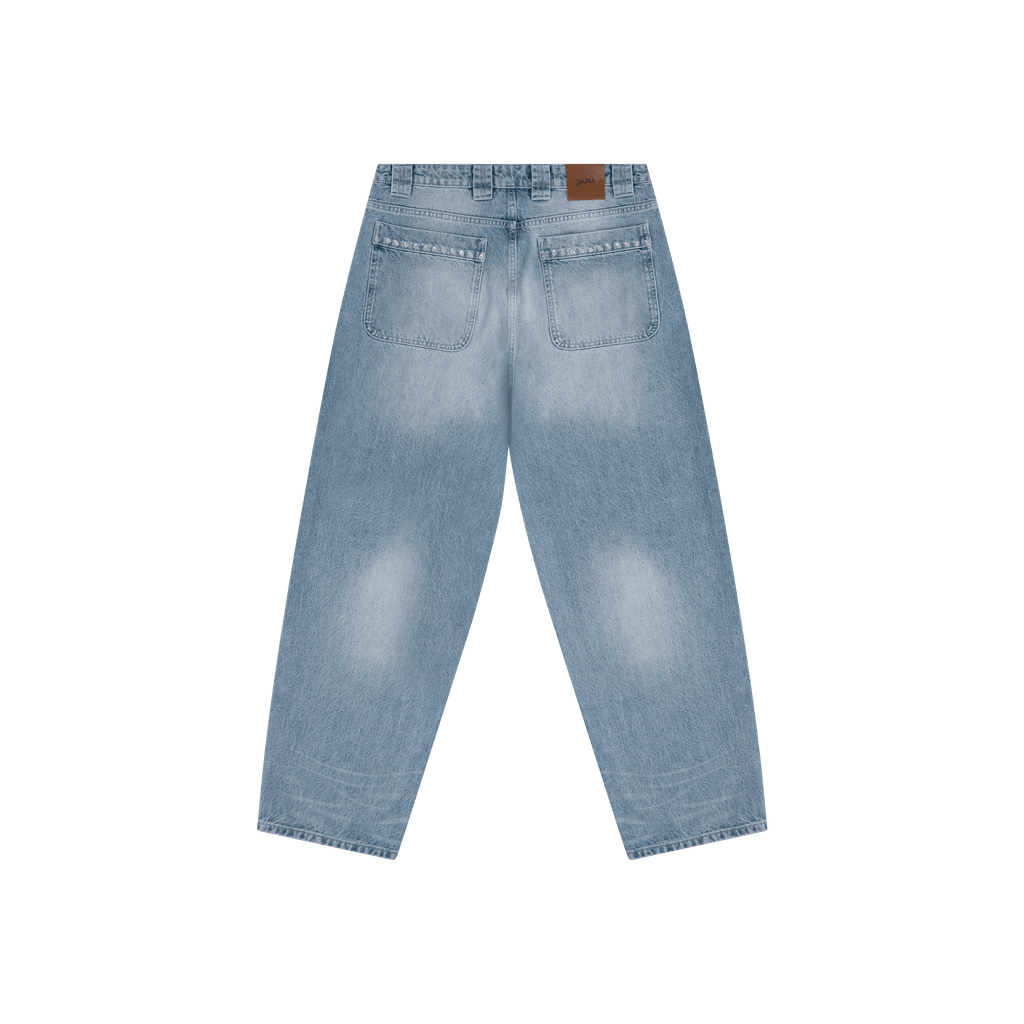 Denim Vintage Washed Baggy Jeans [Light Blue]