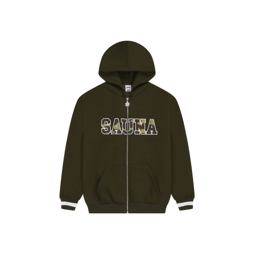 College Zip-Up Hoodie [GREEN] – Shop Sauna